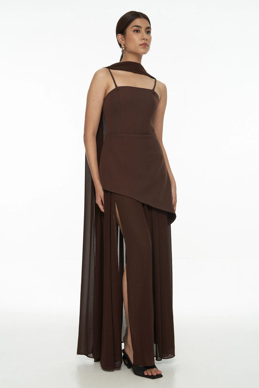 Sabine Dress - Dark Brown