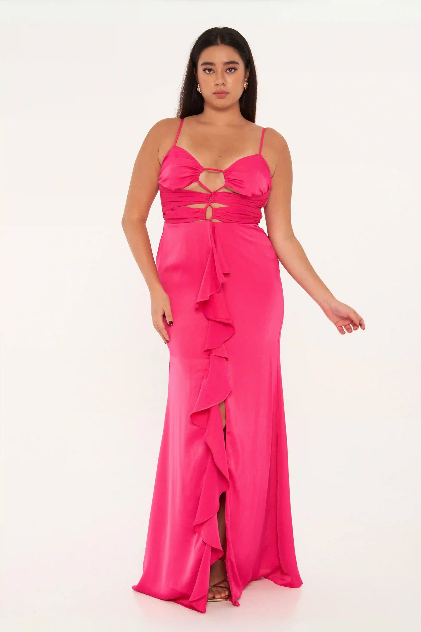 Rue Cut Out Dress - FUCHSIA