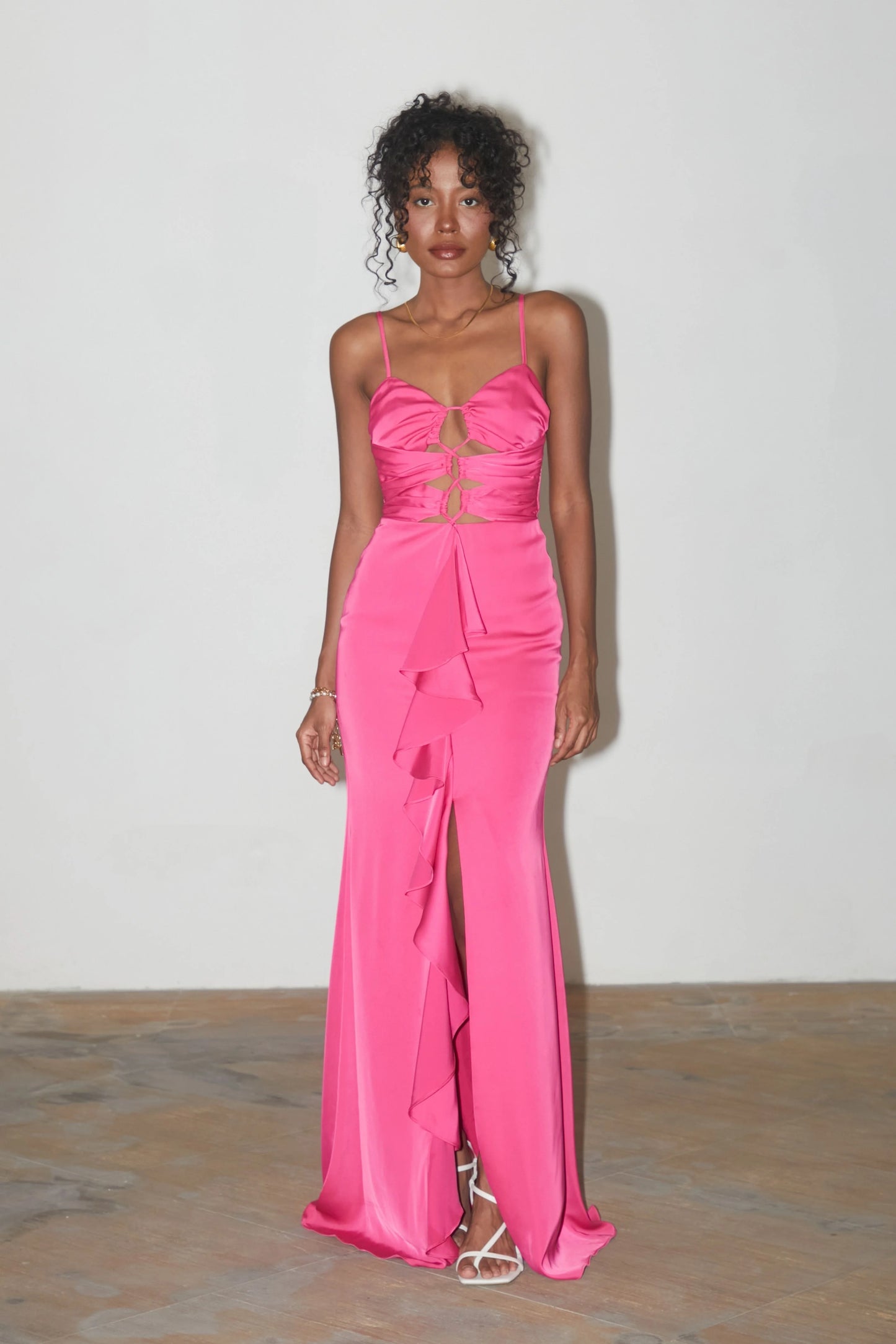 Rue Cut Out Dress - FUCHSIA