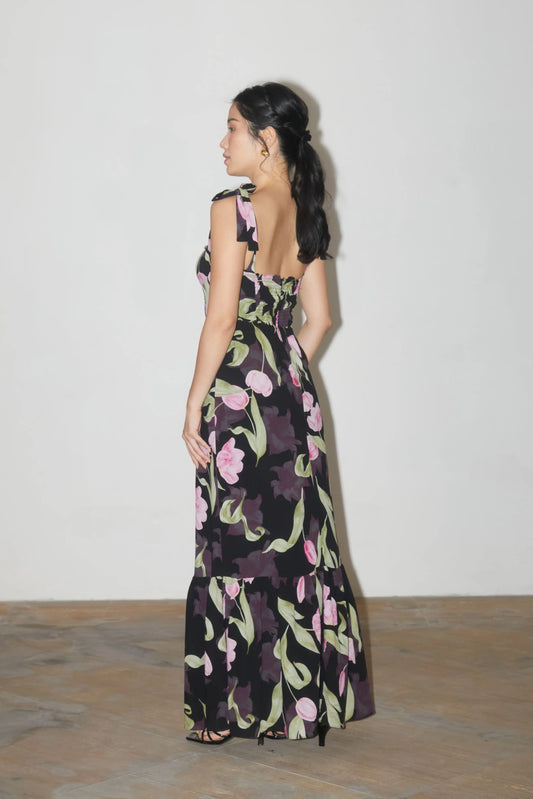 Clover Ruched Hem Dress - AMARA