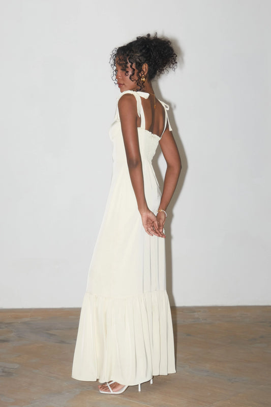 Clover Ruched Hem Dress - BUTTER YELLOW