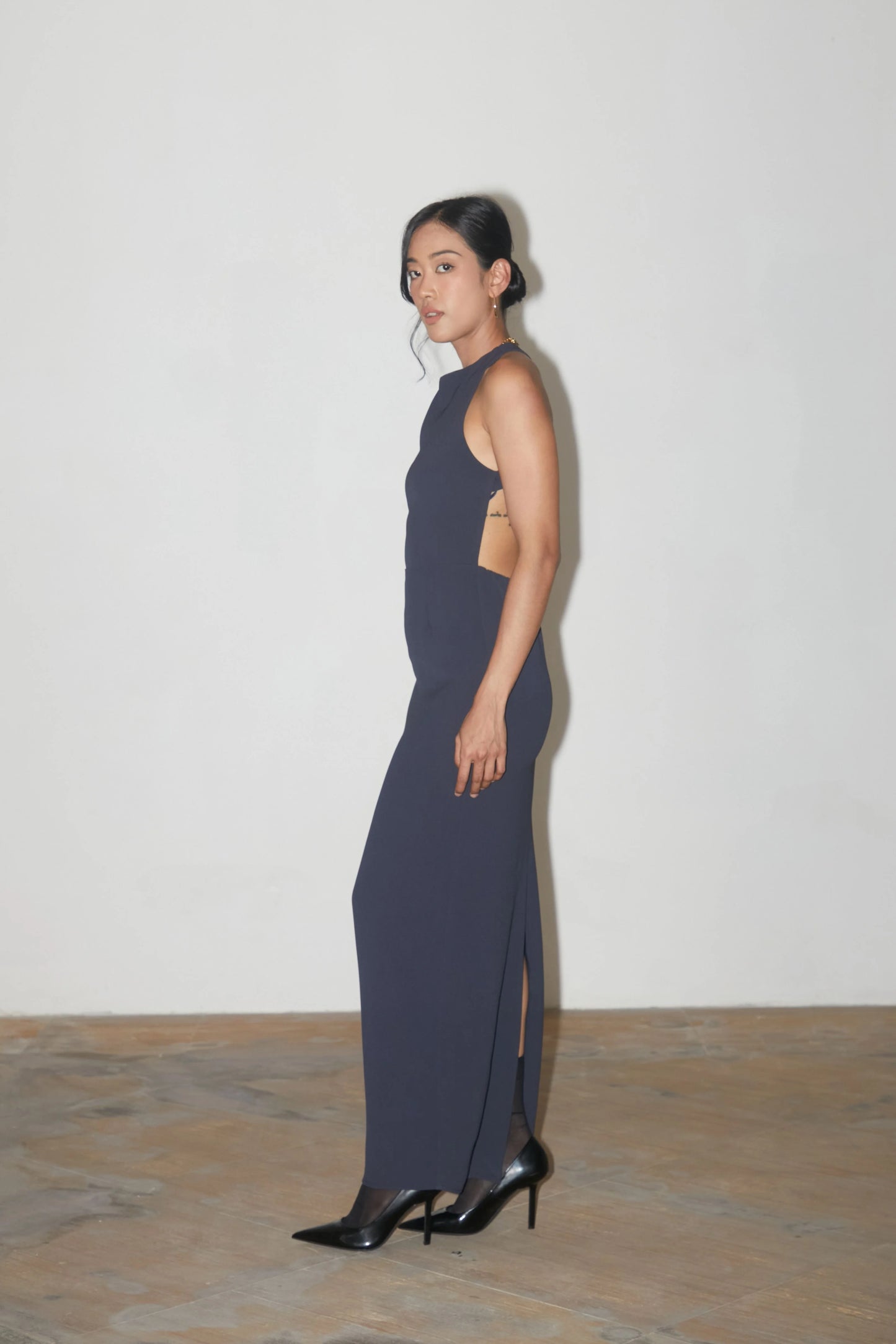 Aster Backless Halter Dress - MIDNIGHT