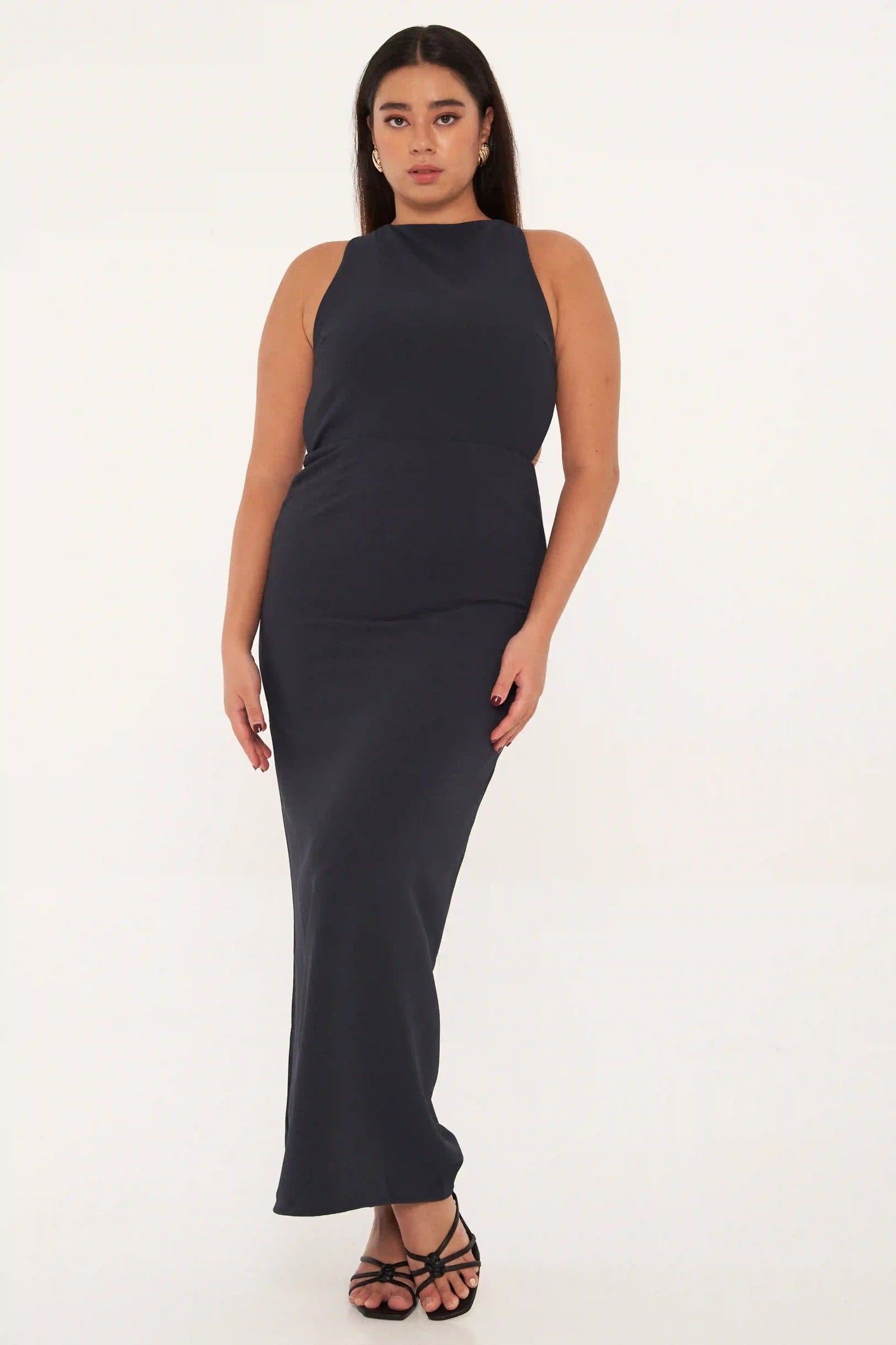 Aster Backless Halter Dress - MIDNIGHT