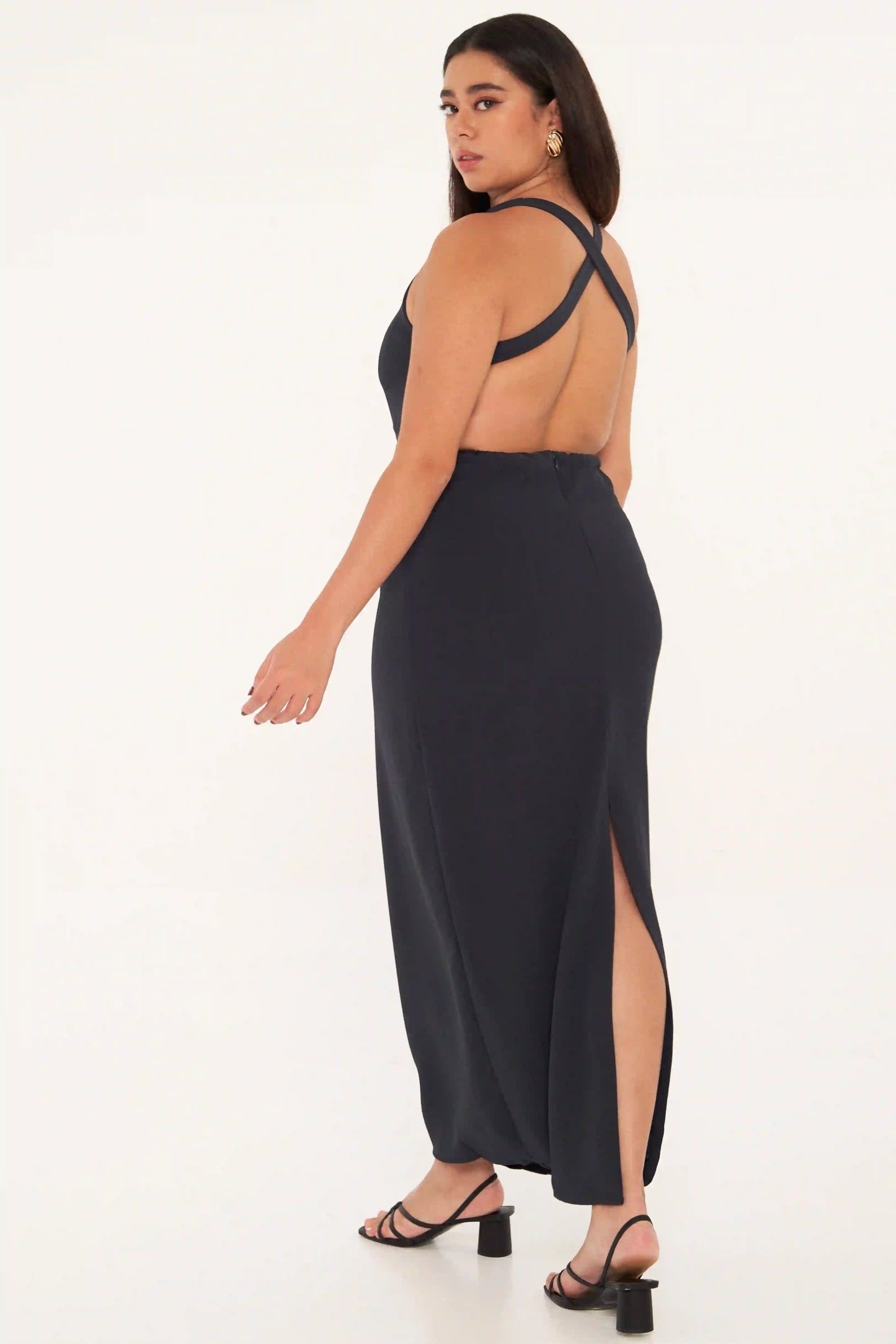 Aster Backless Halter Dress - MIDNIGHT