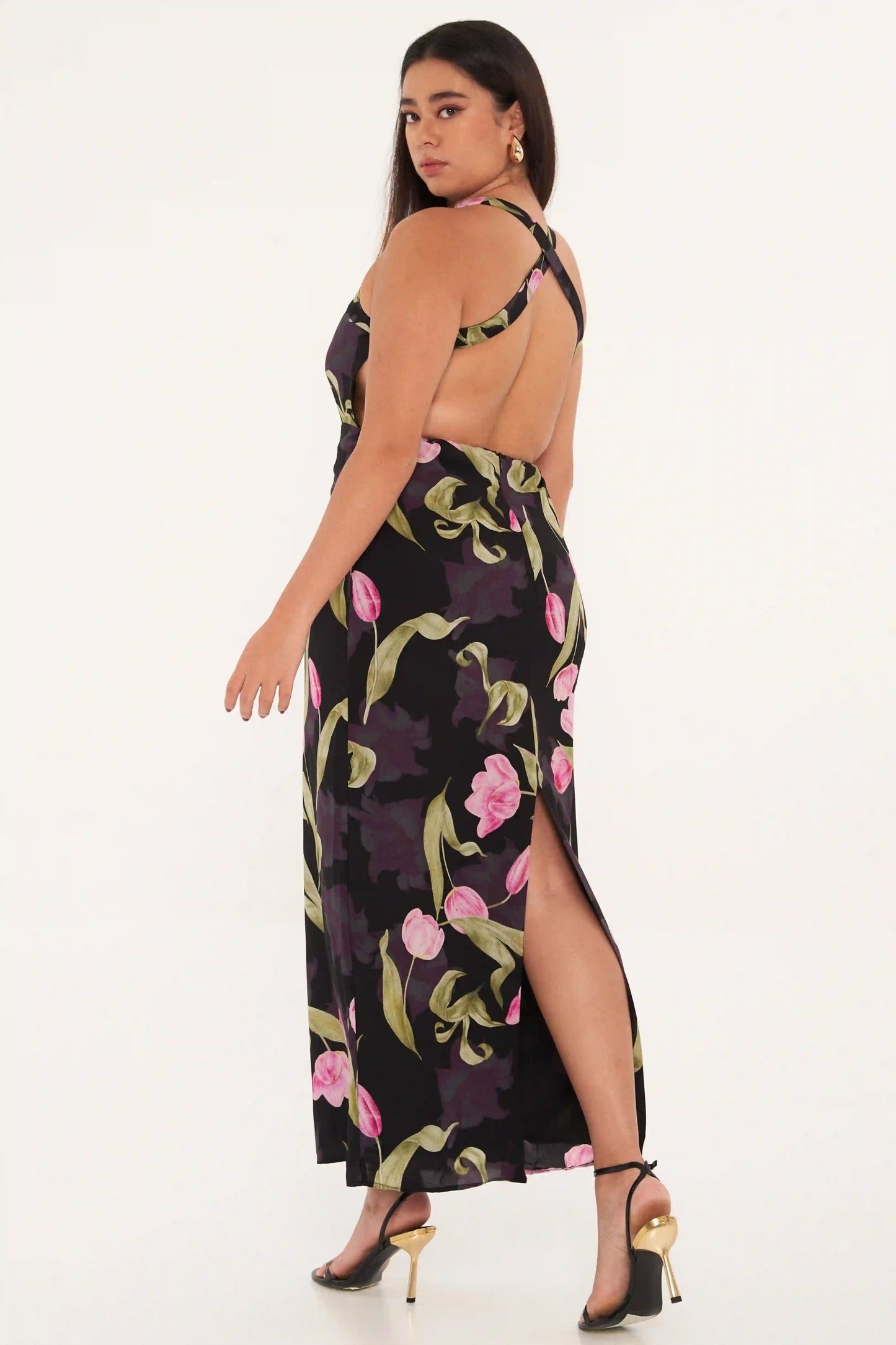 Aster Backless Halter Dress - AMARA