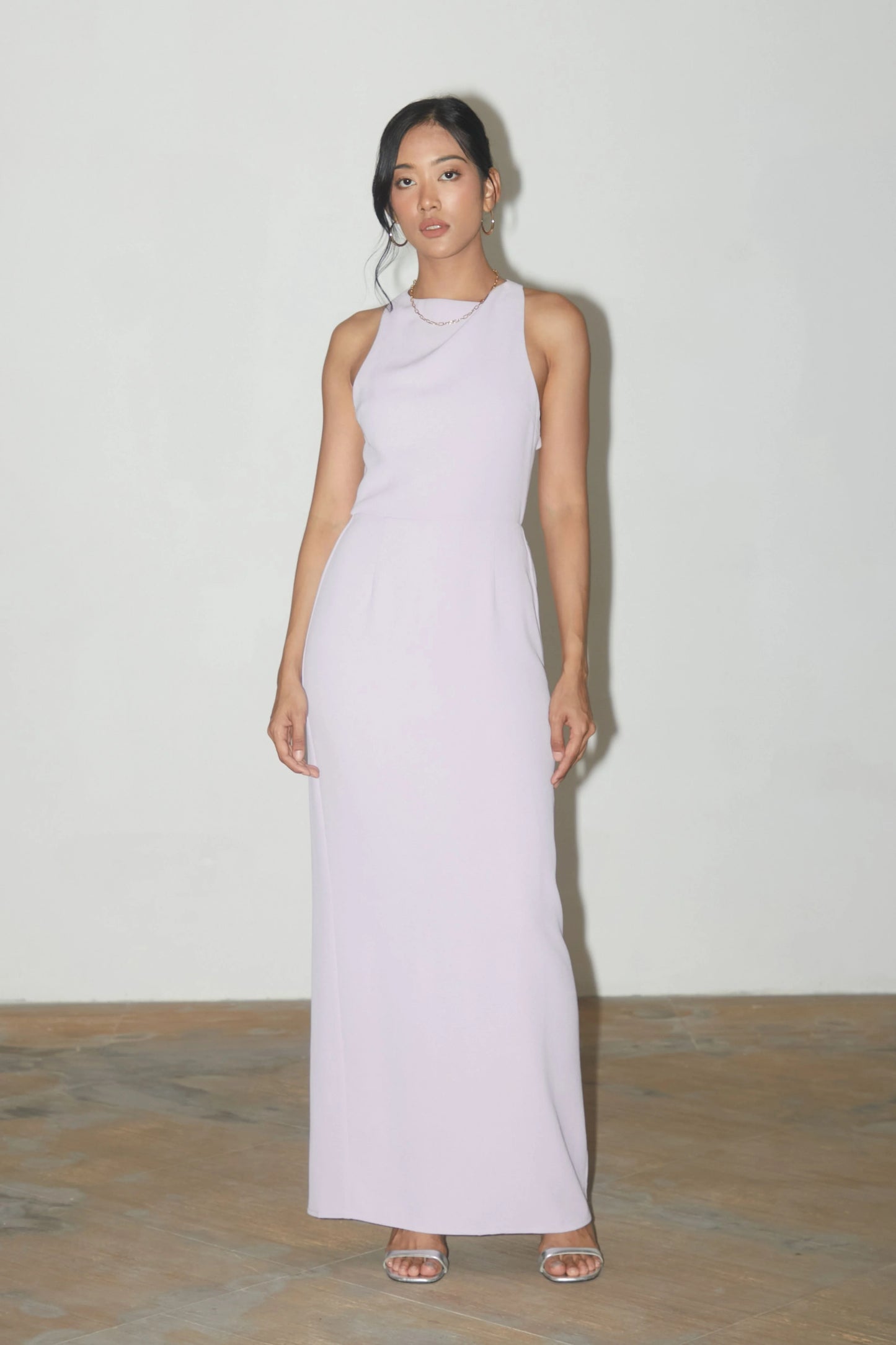 Aster Backless Halter Dress - LILAC
