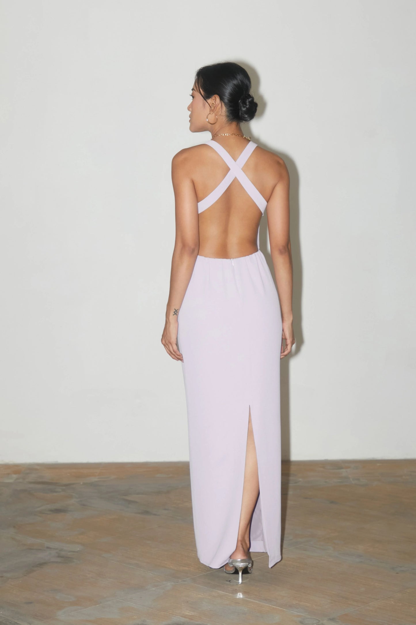Aster Backless Halter Dress - LILAC