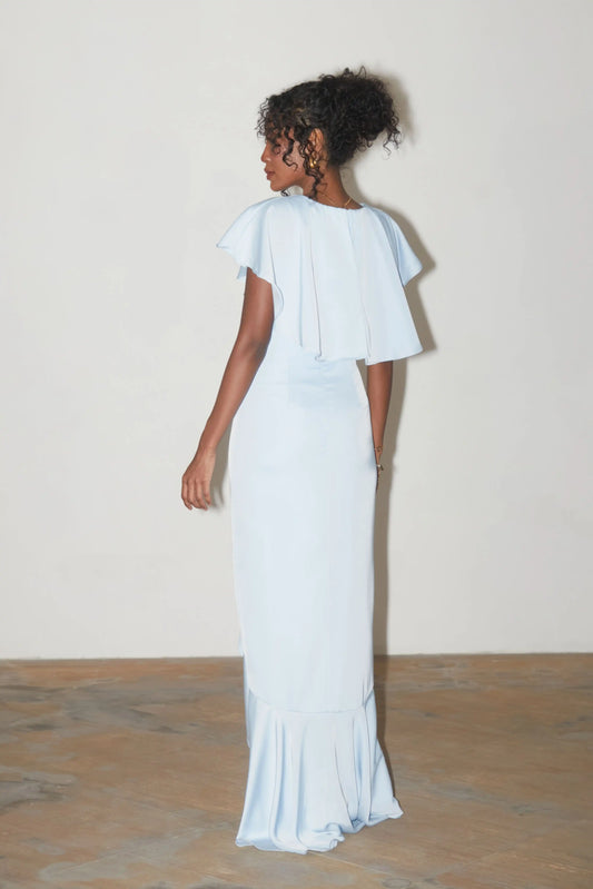 Iris Short Cape Dress - BABY BLUE