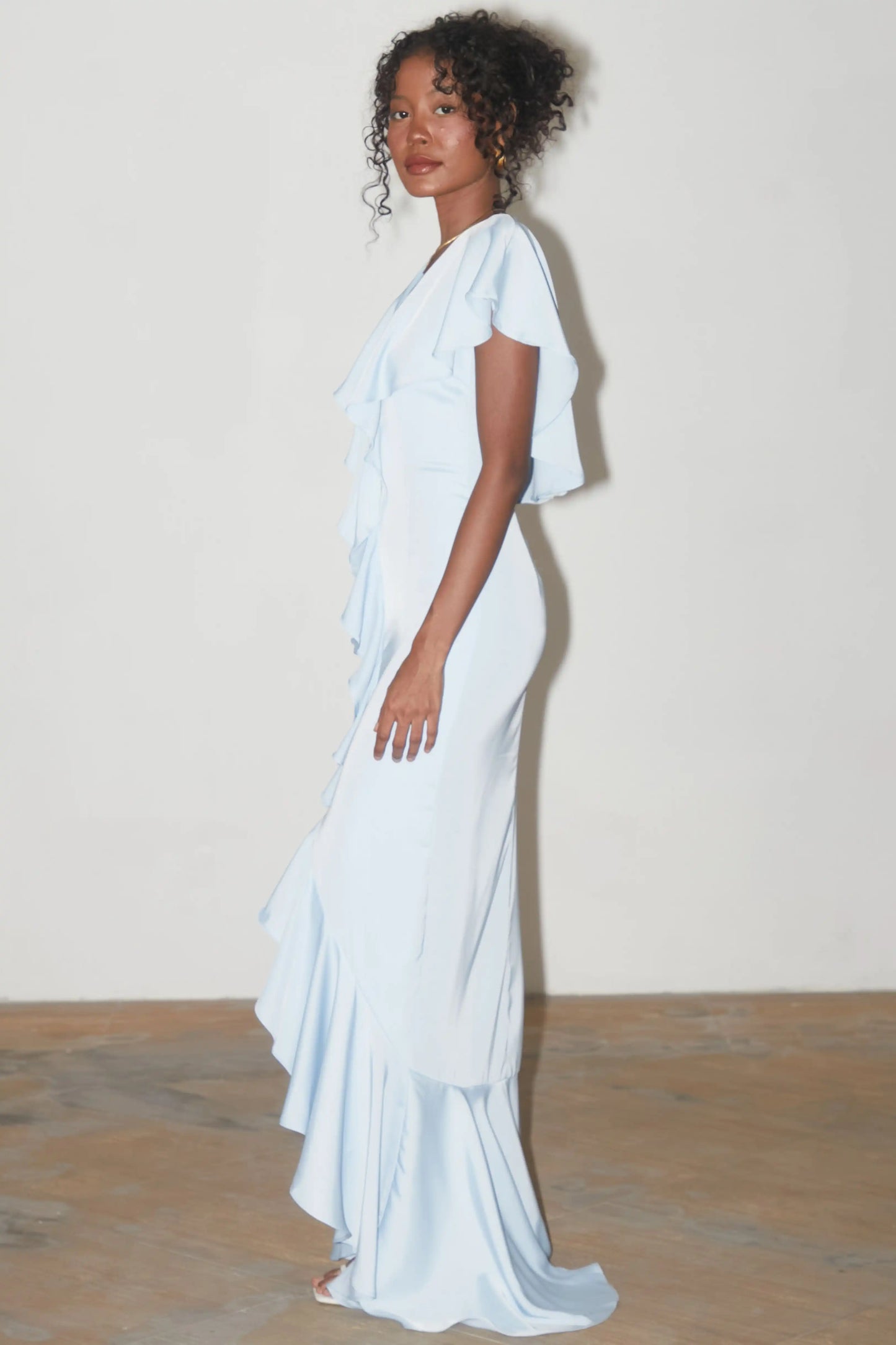 Iris Short Cape Dress - BABY BLUE