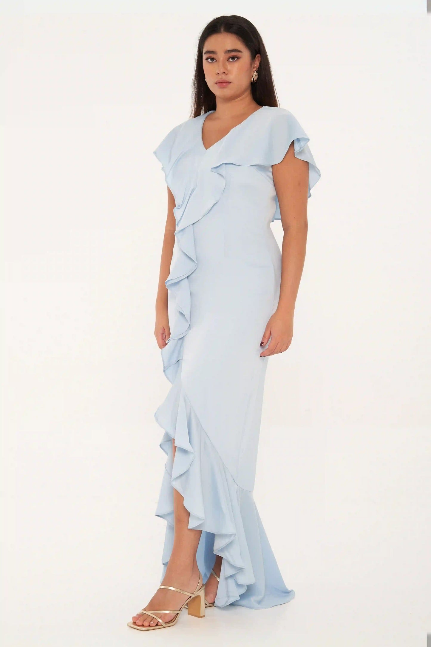Iris Short Cape Dress - BABY BLUE