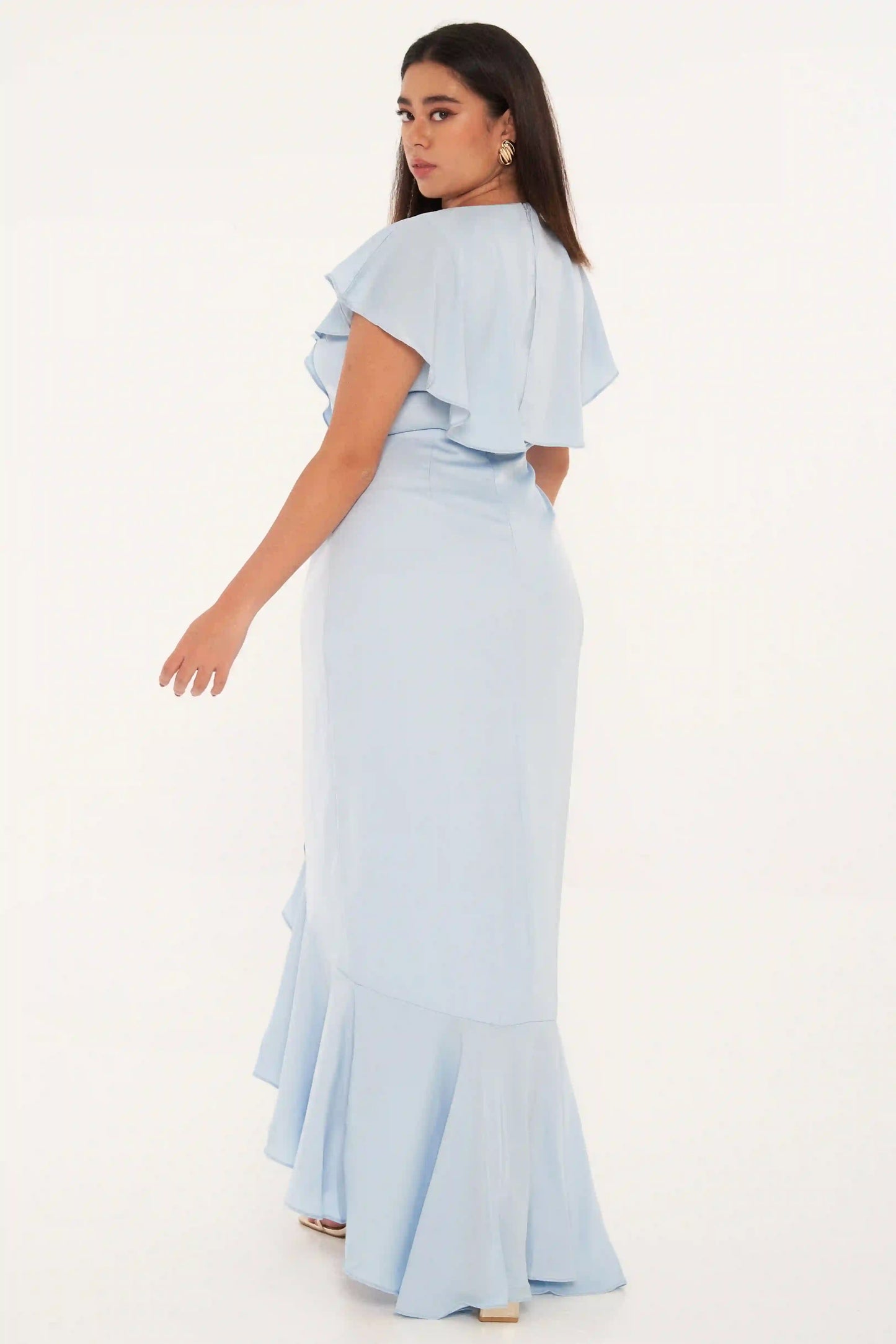 Iris Short Cape Dress - BABY BLUE