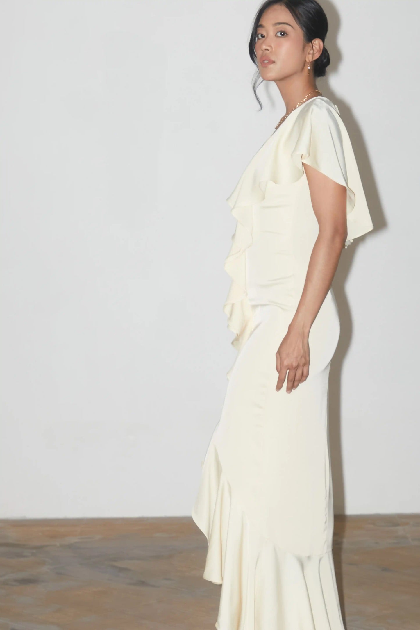 Iris Short Cape Dress - BUTTER YELLOW