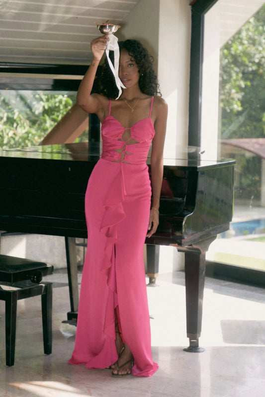 Rue Cut Out Dress - FUCHSIA