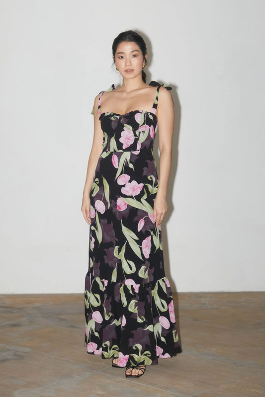 Clover Ruched Hem Dress - AMARA