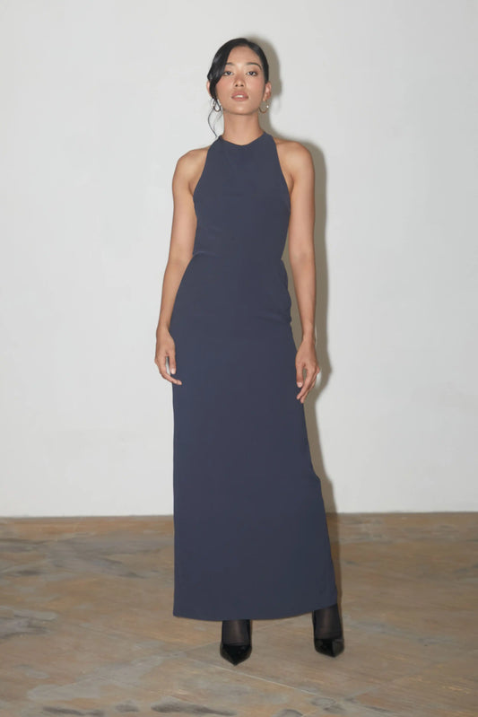 Aster Backless Halter Dress - MIDNIGHT