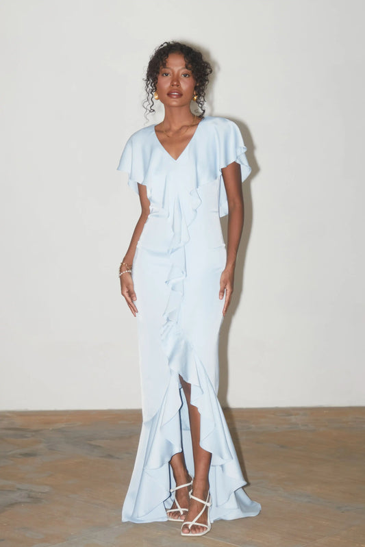 Iris Short Cape Dress - BABY BLUE